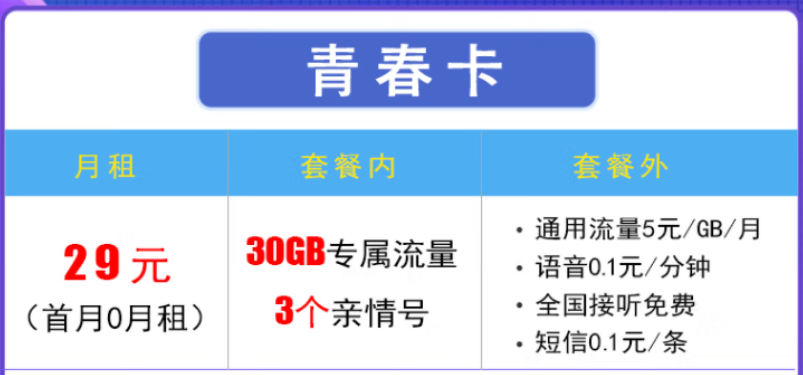 唐山移動(dòng)卡29元移動(dòng)卡最新推薦，專屬流量 免費(fèi)接聽