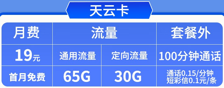 【5G天云卡19元】95G全國流量+100分鐘通話 電信不斷網(wǎng)無限量流量卡