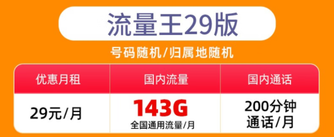 重慶地區(qū)可發(fā) 聯(lián)通29元無限流量卡143G套餐介紹 通用純流量卡