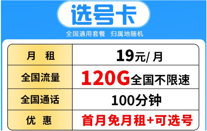 【中國電信選號卡】隨時(shí)隨地滿足用網(wǎng)需求 19元120G全國不限速+100分鐘全國通話 通話流量兩不誤