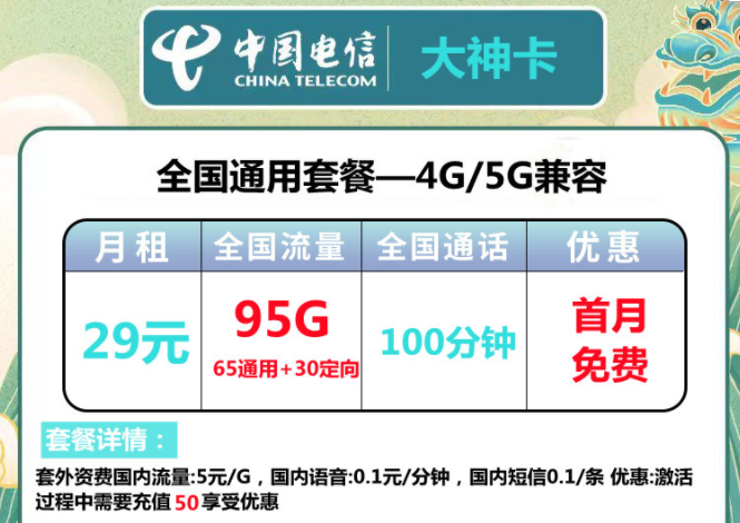 流量卡都需要首充嗎？電信流量卡【電信大神卡、銀河卡】官方套餐長(zhǎng)期資費(fèi)手機(jī)卡