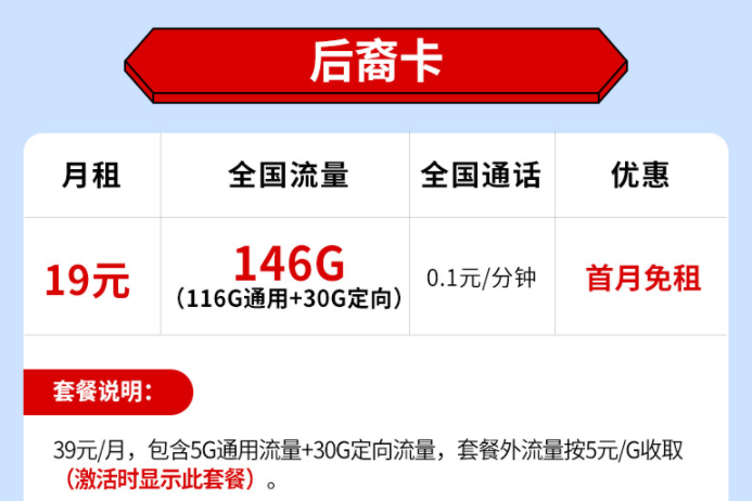 流量卡有哪些劃算的？電信上網(wǎng)手機卡后裔卡巨人卡月租低至19原146G全國流量不限速