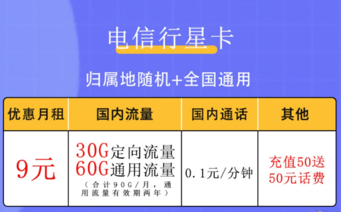 個人購買流量的激活方式有哪些？電信行星卡、昌榮卡優(yōu)惠套餐最低9元