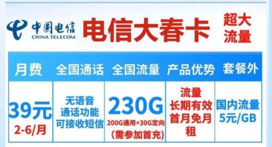 流量卡選長期好還是短期好？電信39元230G純流量卡|電信大春卡