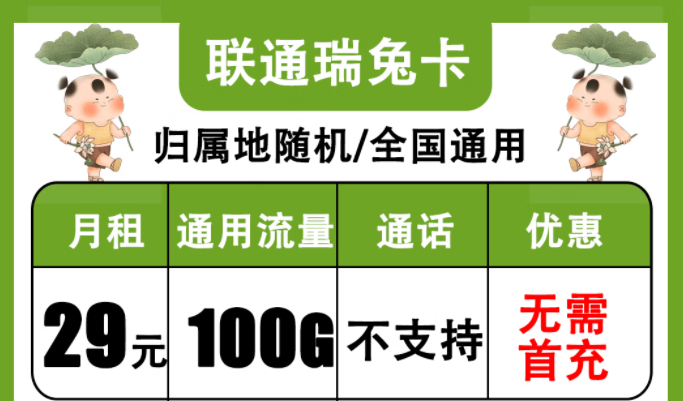 聯(lián)通純流量卡免費申請|聯(lián)通瑞兔卡、金兔卡|流量卡網(wǎng)速不好？