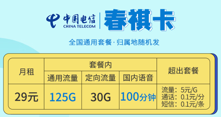 大流量卡免費領取入口！部分地區(qū)不可申請!【電信春祺卡+電信新春卡】